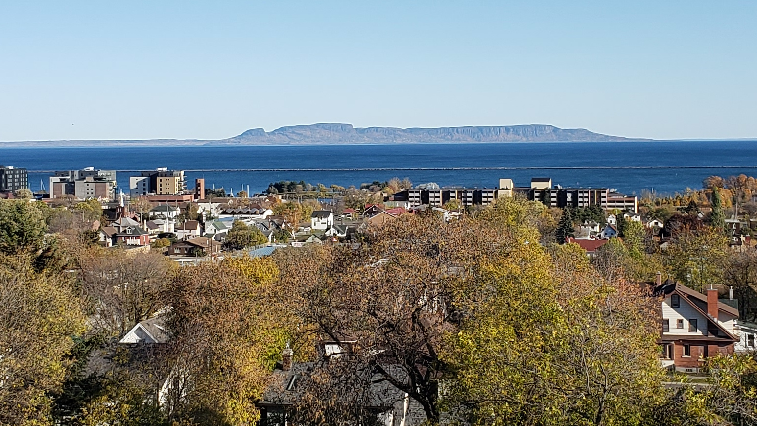 Photo of the Sleeping Giant in Thunder Bay, ON as seen from Hillcrest Park